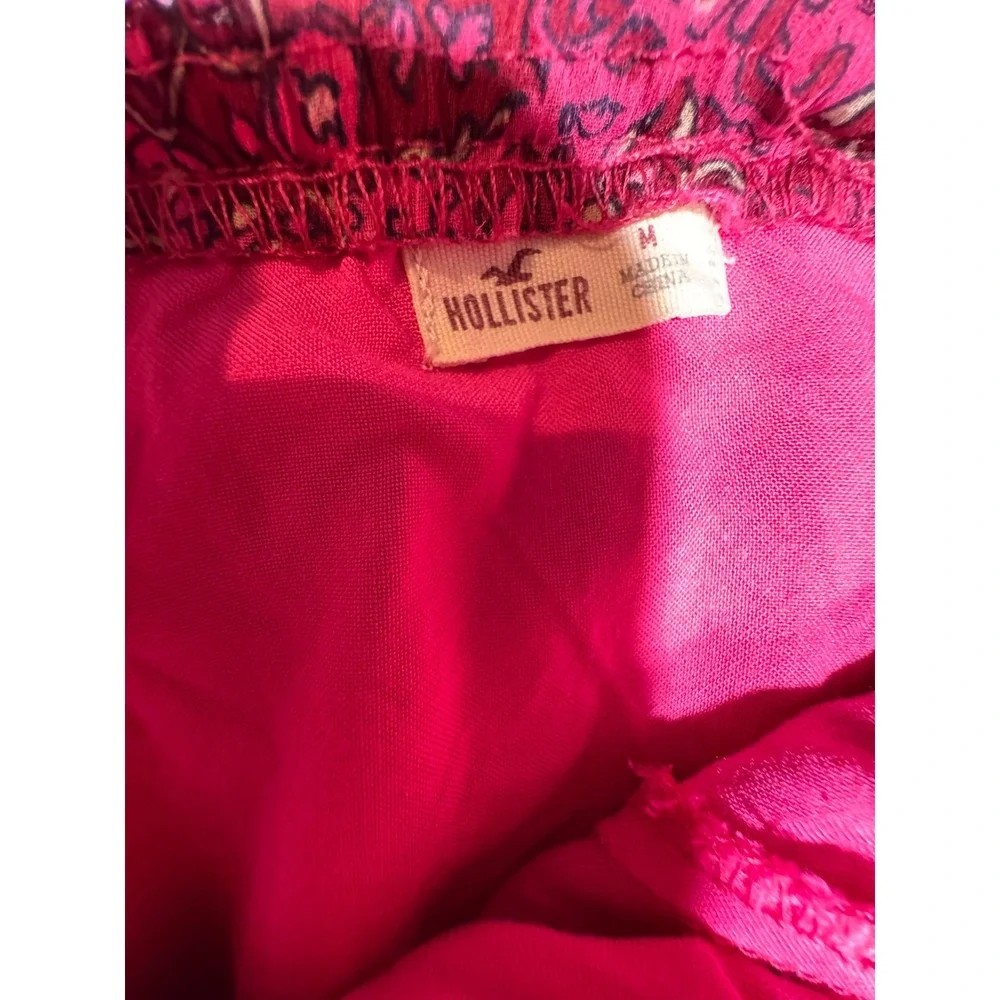 Hollister Maxi Dress Strapless Size M Pink All Over Floral Boho Flowy Indie Y2K - Picture 4 of 7